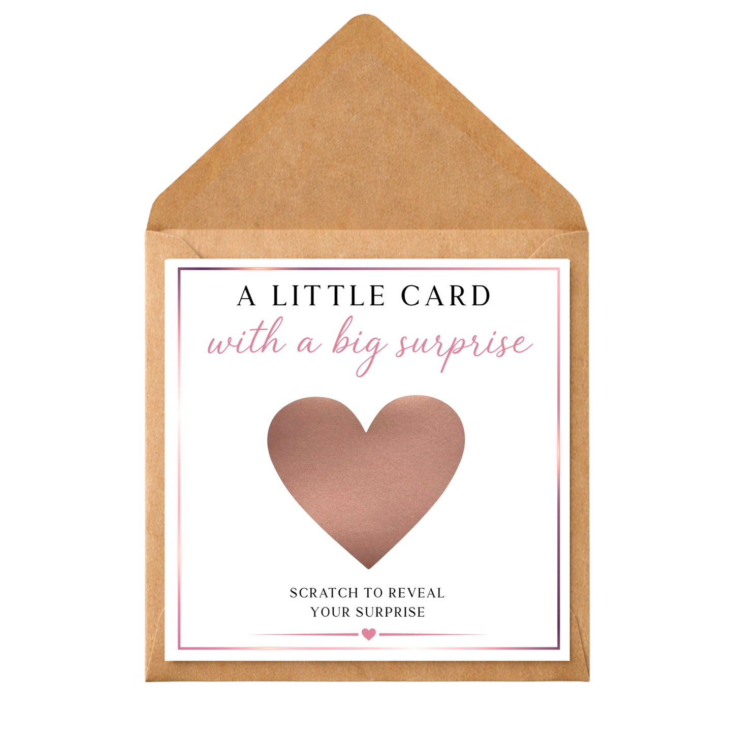 Scratch Off Reveal Card | Personalised Surprise Gift Card | Scratch Heart Card | Gift Reveal Voucher | Custom Surprise Card