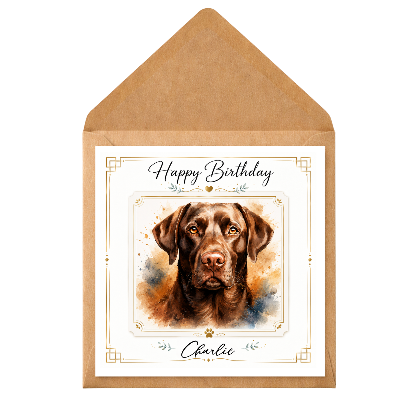 Personalised Chocolate Labrador Birthday Card | Custom Dog Birthday Card | Labrador Lover Gift | Any Name & Occasion