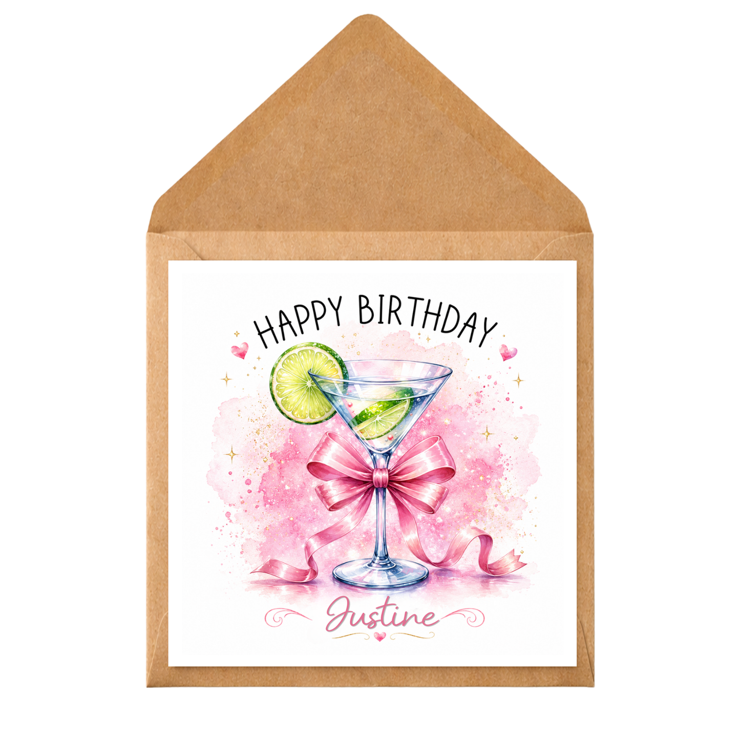 Personalised Martini Birthday Card, Cocktail Birthday Card, Gin Lover Birthday Card, Custom Name Birthday Card, Funny Alcohol Birthday Card