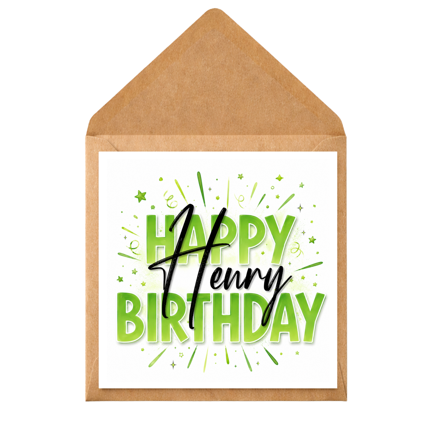 Personalised Happy Birthday Card – Any Name & Relation | Blue Modern Birthday Card | Custom Birthday Card (Copy)