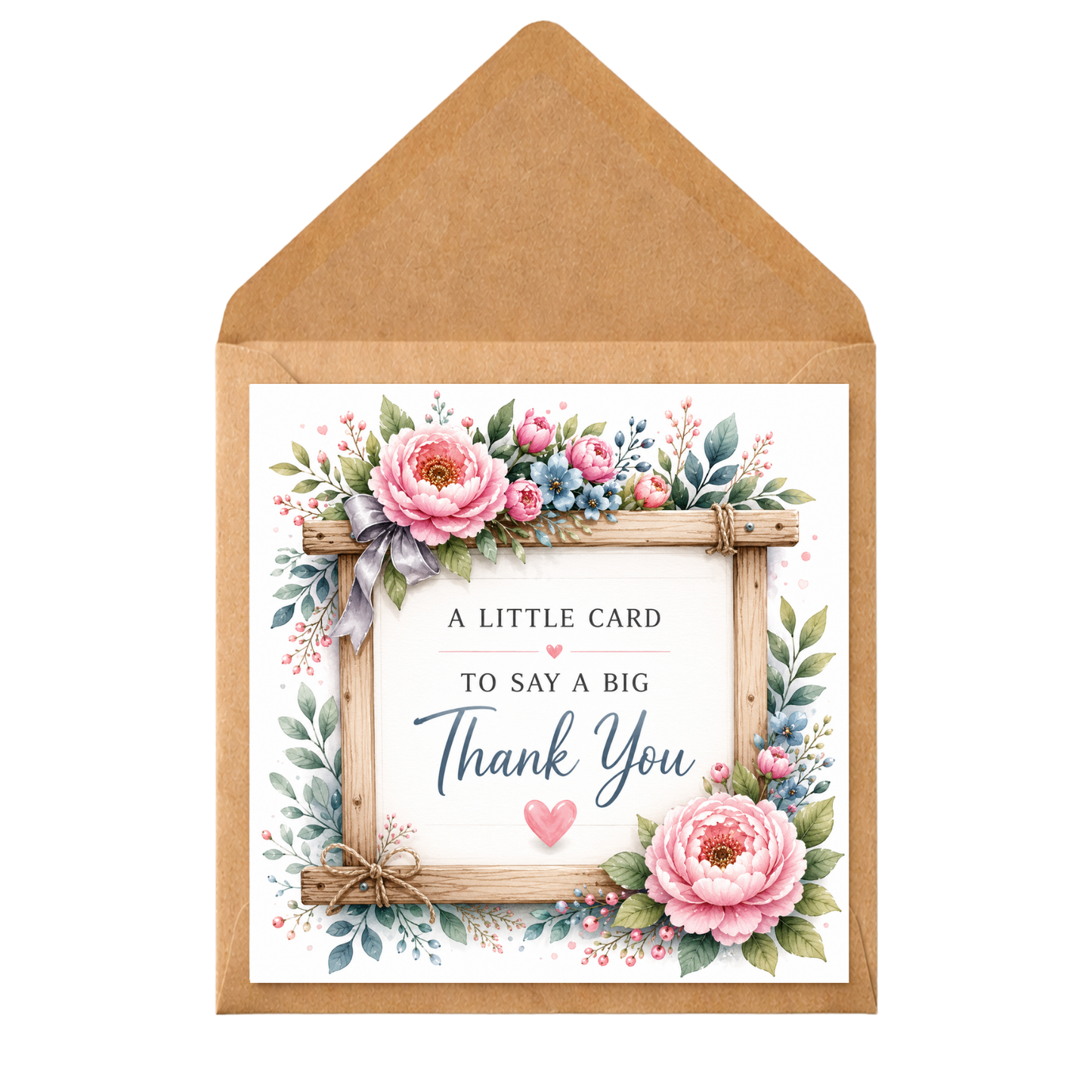 Personalised Thank You Card | Custom Wording Any Occasion | Floral Thank You Card | Printed Message Inside | Handmade Greeting Card