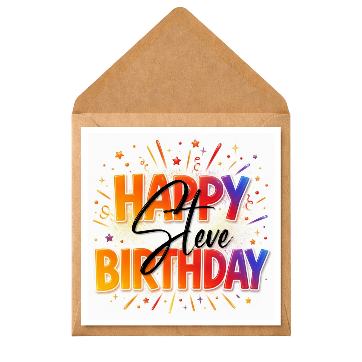 Personalised Happy Birthday Card – Any Name & Relation | Colourful Modern Birthday Card | Custom Birthday Card