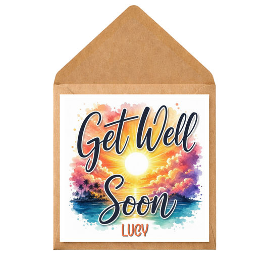 Personalised Get Well Soon Card | Custom Name Recovery Card | Thinking of You Card | Any Recipient | Add Message Inside