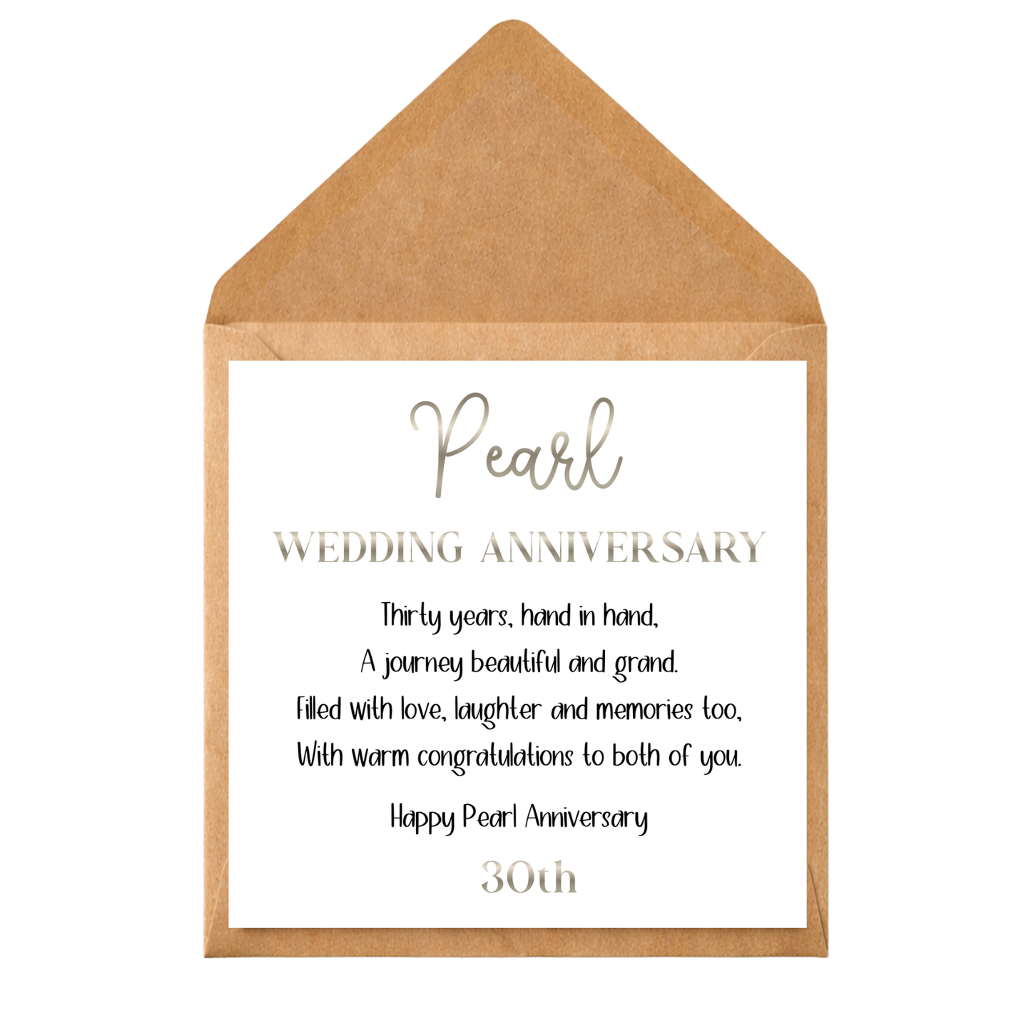 Pearl Wedding Anniversary Card | 30th Anniversary Card for Couple | Happy Pearl Anniversary Card | 30 Years Married Card | Husband Wife Anniversary