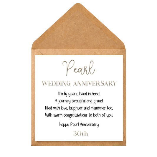 Pearl Wedding Anniversary Card | 30th Anniversary Card for Couple | Happy Pearl Anniversary Card | 30 Years Married Card | Husband Wife Anniversary