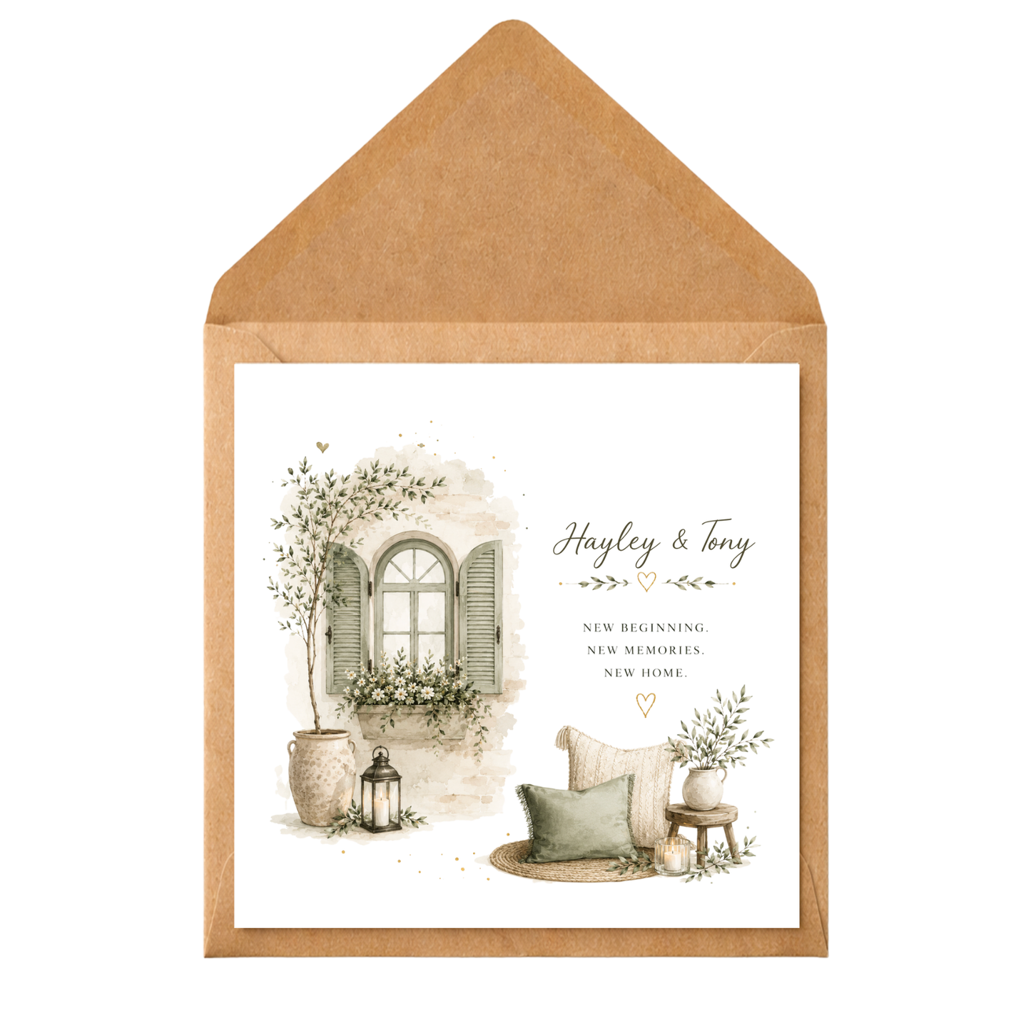 Personalised New Home Card | Housewarming Card for Couple | New Home Gift Card | Custom Names Housewarming Card | First Home Congratulations