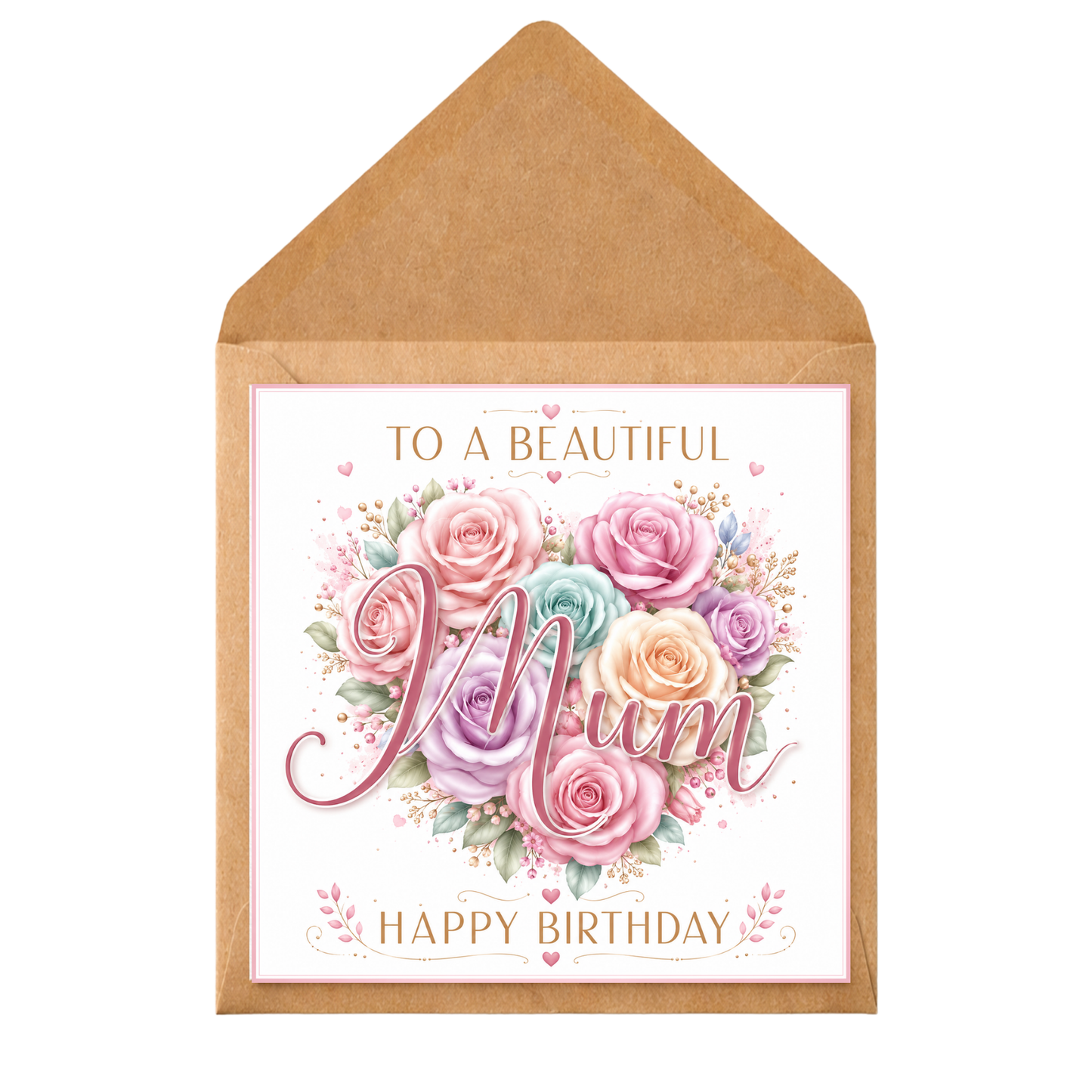 Personalised Mum Birthday Card • Floral Birthday Card for Mum • Any Relation • Add Name • Printed Inside Message • Custom Birthday Card