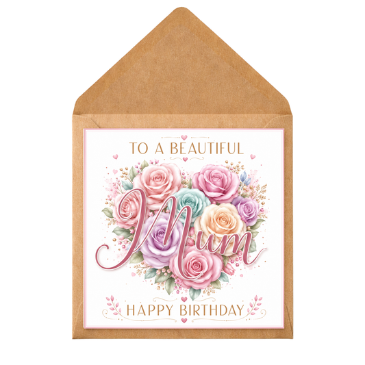 Personalised Mum Birthday Card • Floral Birthday Card for Mum • Any Relation • Add Name • Printed Inside Message • Custom Birthday Card