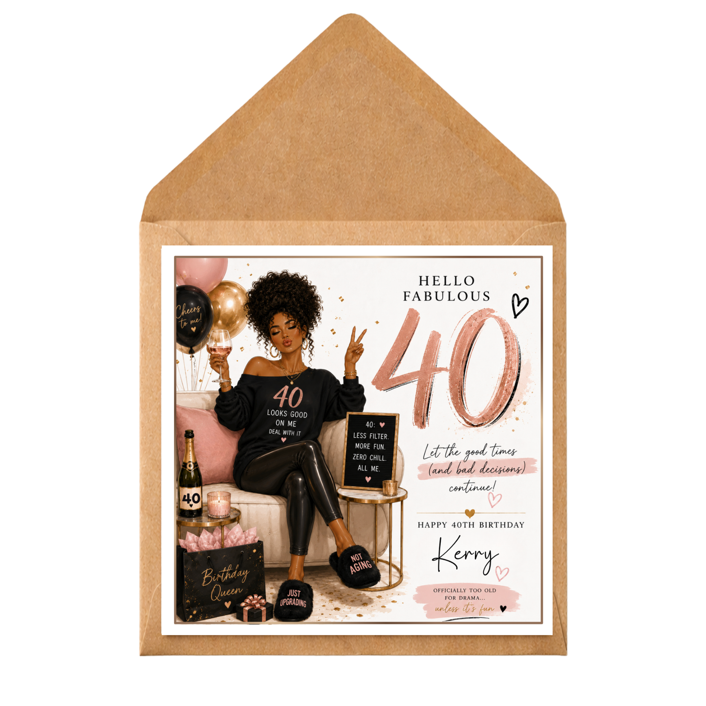 Personalised 40th Birthday Card for Her | Funny 40th Birthday Card | Fabulous at 40 Birthday Card | Custom Name Card | Friend Sister Wife
