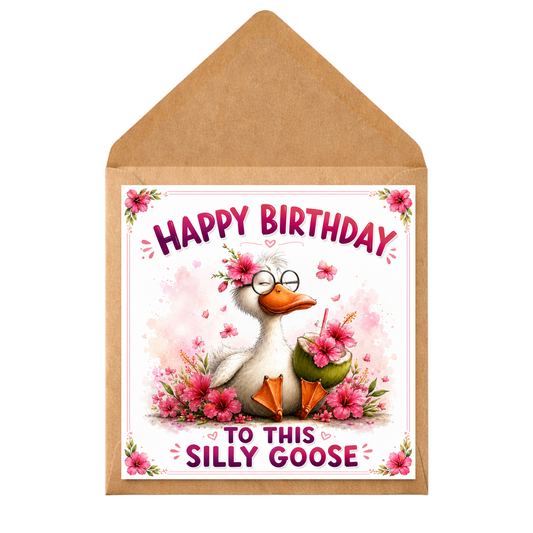 Funny Goose Birthday Card, Silly Goose Birthday Card, Cute Animal Birthday Card, Funny Friend Birthday Card, Humorous Birthday Card, Quirky Card