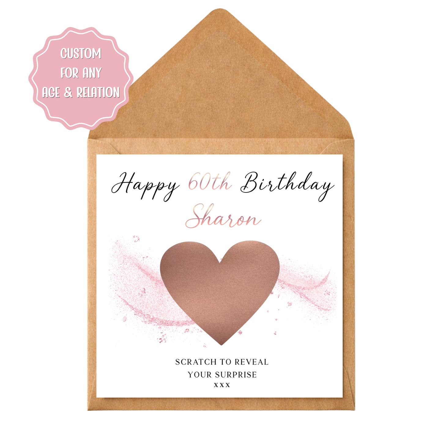 Personalised Birthday Scratch Card, Scratch Reveal Surprise, Custom Birthday Gift, Trip Reveal, Experience Gift, Any Age & Relation