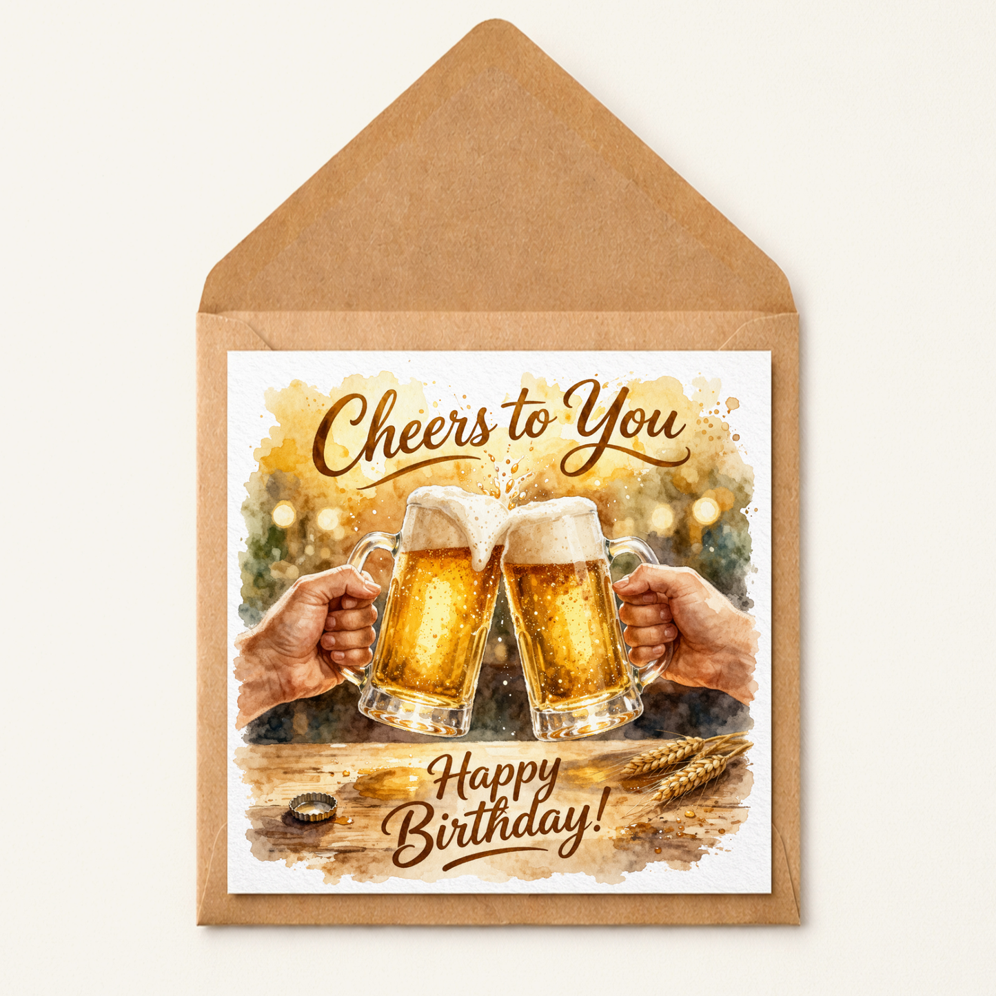 Cheers To You Birthday Card, Beer Birthday Card, Happy Birthday Card for Him, Funny Birthday Card, Dad Brother Friend Card, Beer Lover Gift