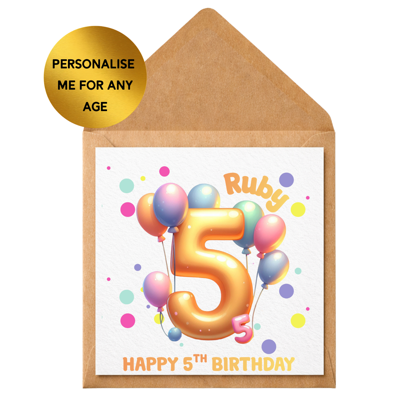 Personalised Age Birthday Card for Kids | Any Age & Name | Cute Number Card | Children’s Birthday Card | Custom Boy Girl Birthday Card