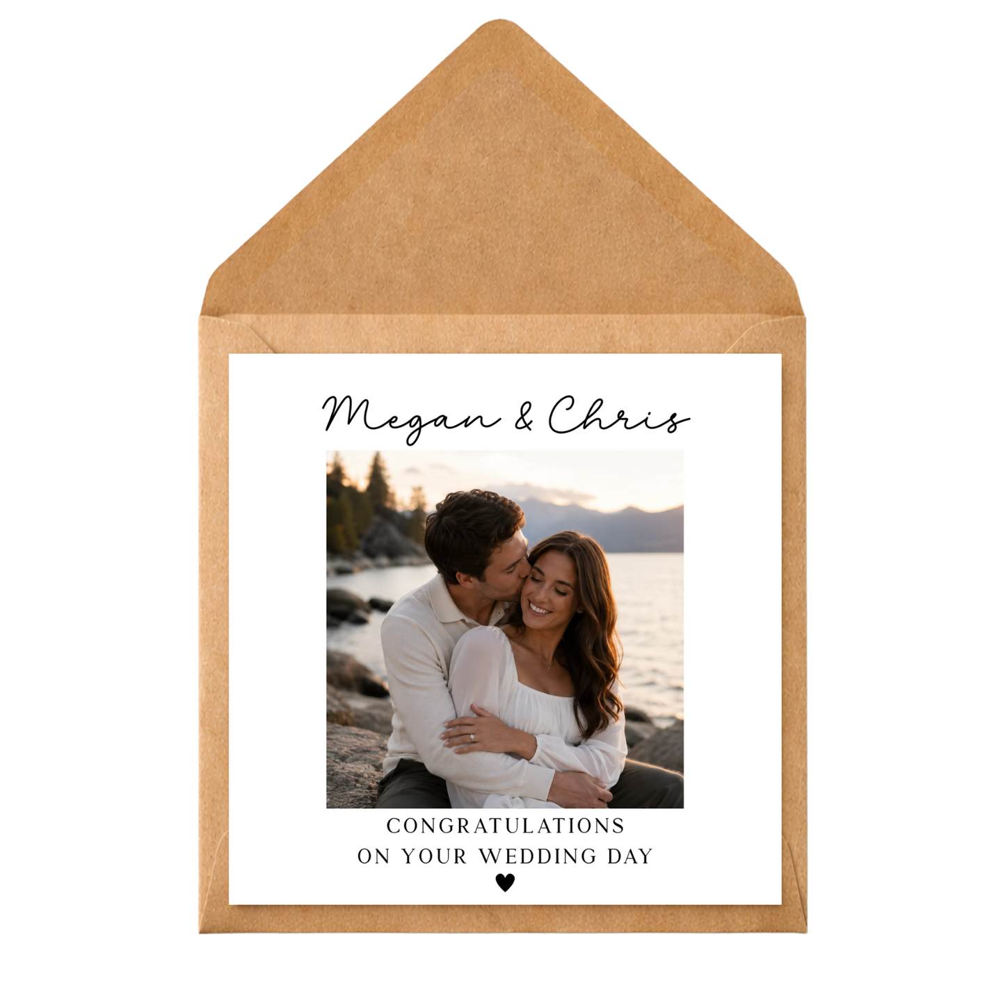 Personalised Wedding Card with Photo | Custom Wedding Congratulations Card | Mr & Mrs Wedding Day Card | Couple Photo Card