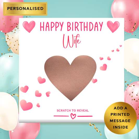 Personalised Scratch to Reveal Birthday Card – Romantic Birthday Surprise Gift
