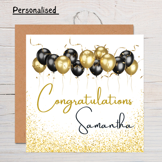 Personalised Congratulations Card: Handmade Milestone Greeting Card