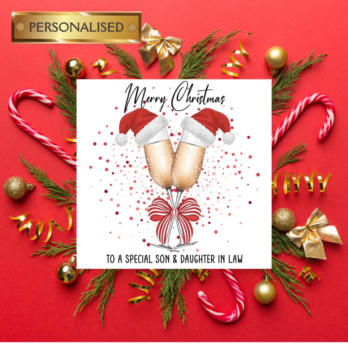 Personalised Christmas Card / Special Son and Daughter in Law / Daughter and Son in Law  / Daughter & Partner / Mum and Dad / Special Couple