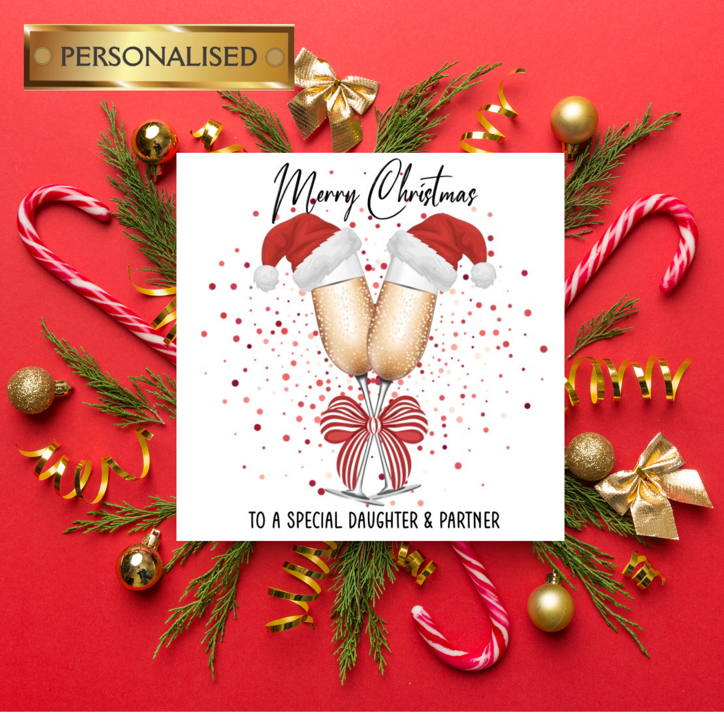 Personalised Christmas Card / Special Son and Daughter in Law / Daughter and Son in Law  / Daughter & Partner / Mum and Dad / Special Couple
