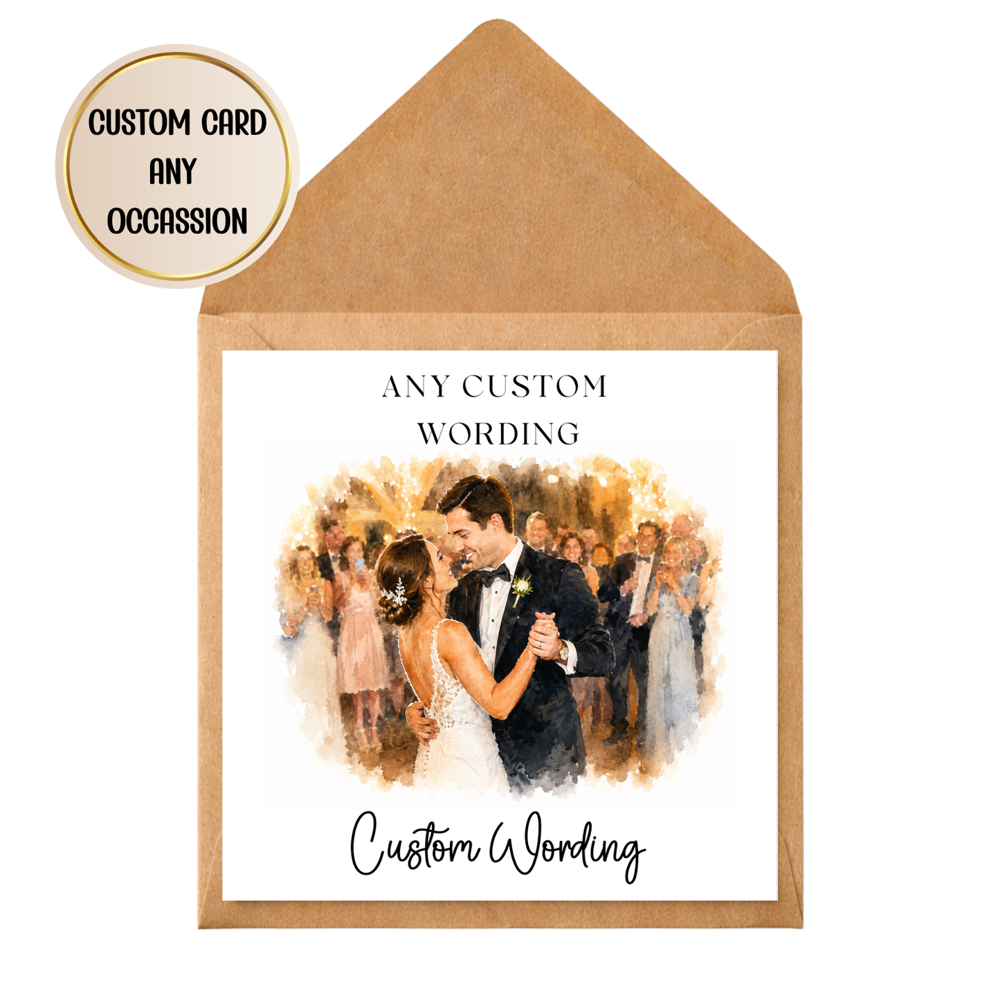 Personalised Any Occasion Card | Custom Wording Greeting Card | Watercolour Style Card | Custom Card for Any Event | Personalised Keepsake