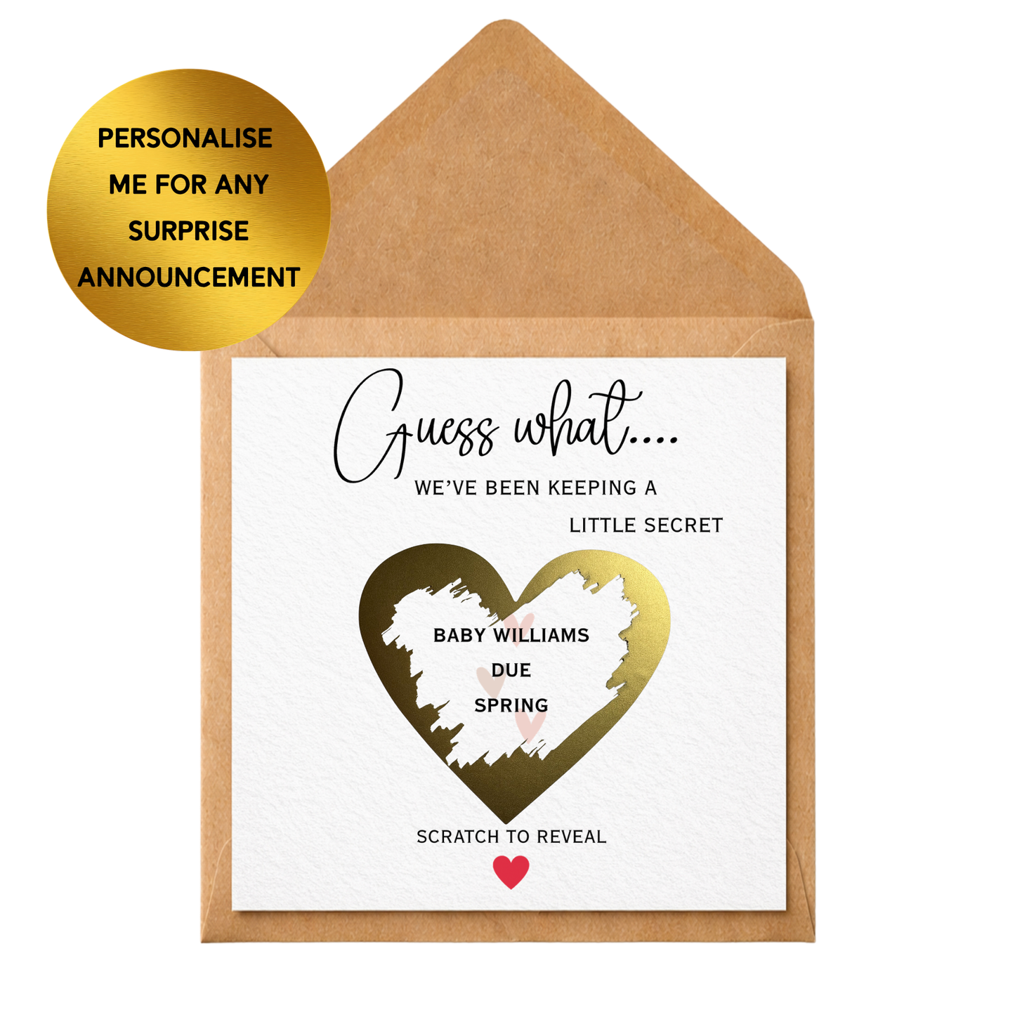 Personalised Scratch Reveal Card | Surprise Announcement Card | Pregnancy Reveal, Proposal, Special Message Scratch Card | Custom Any Occasion