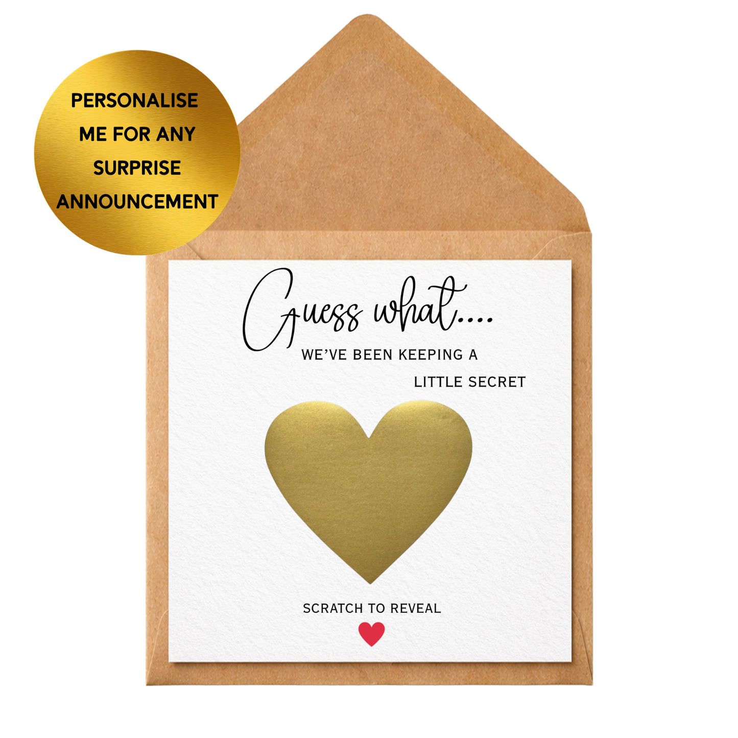 Personalised Scratch Reveal Card | Surprise Announcement Card | Pregnancy Reveal, Proposal, Special Message Scratch Card | Custom Any Occasion