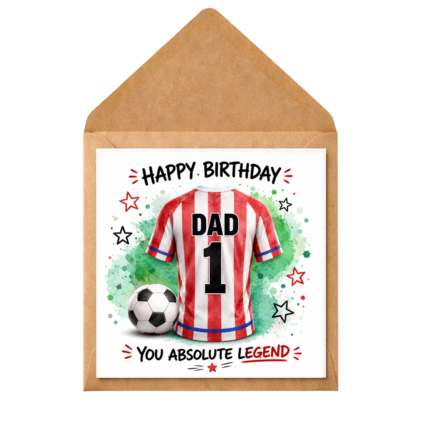 Personalised Dad Birthday Card: Handmade Greeting Card