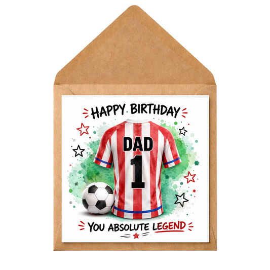 Personalised Dad Birthday Card: Handmade Greeting Card