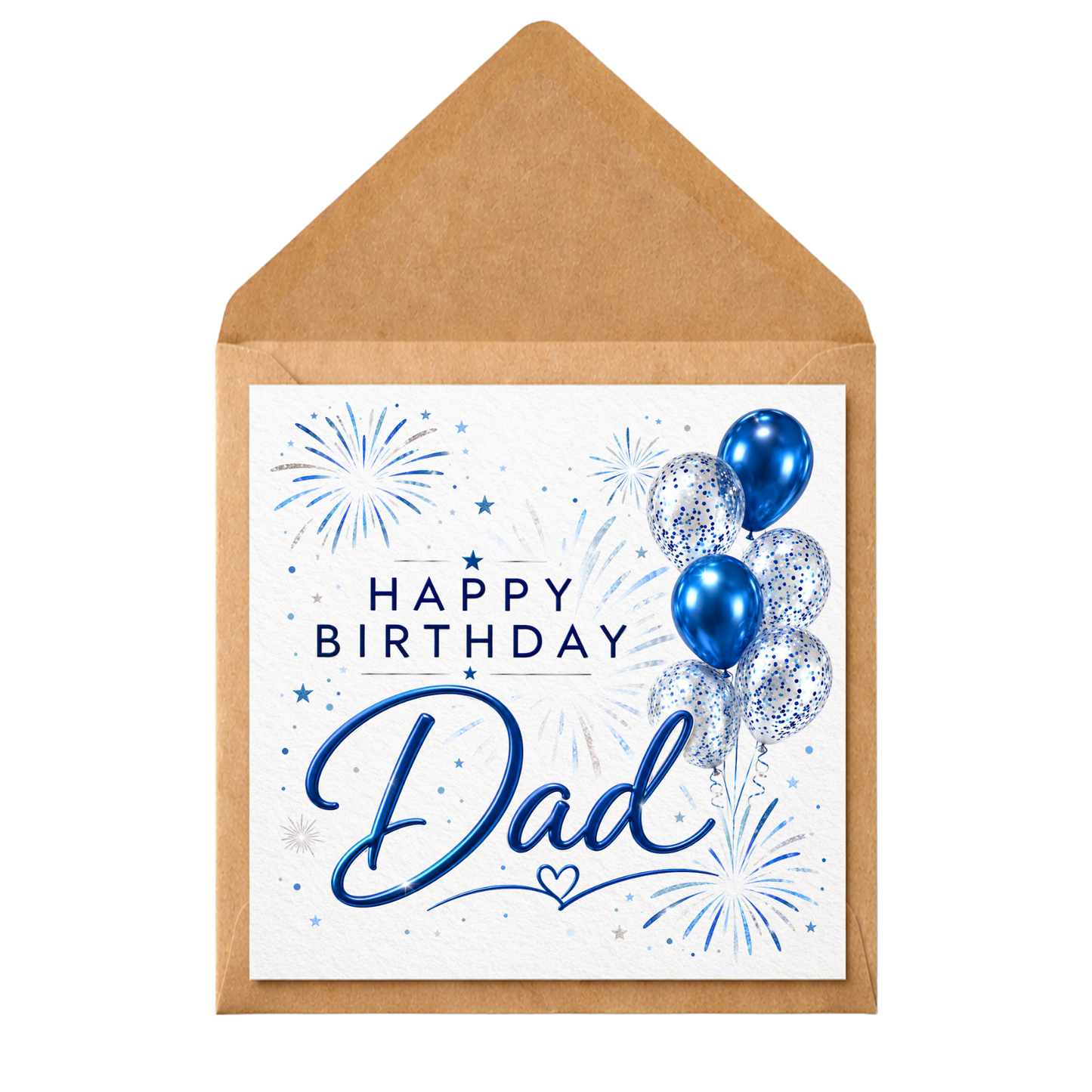 Personalised Birthday Card for Dad: Custom Message, Kraft Envelope