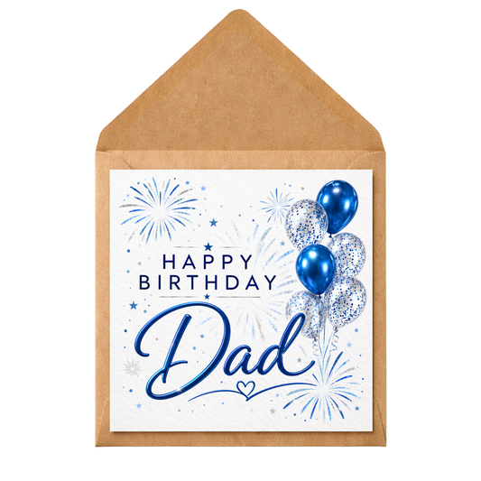 Personalised Birthday Card for Dad: Custom Message, Kraft Envelope