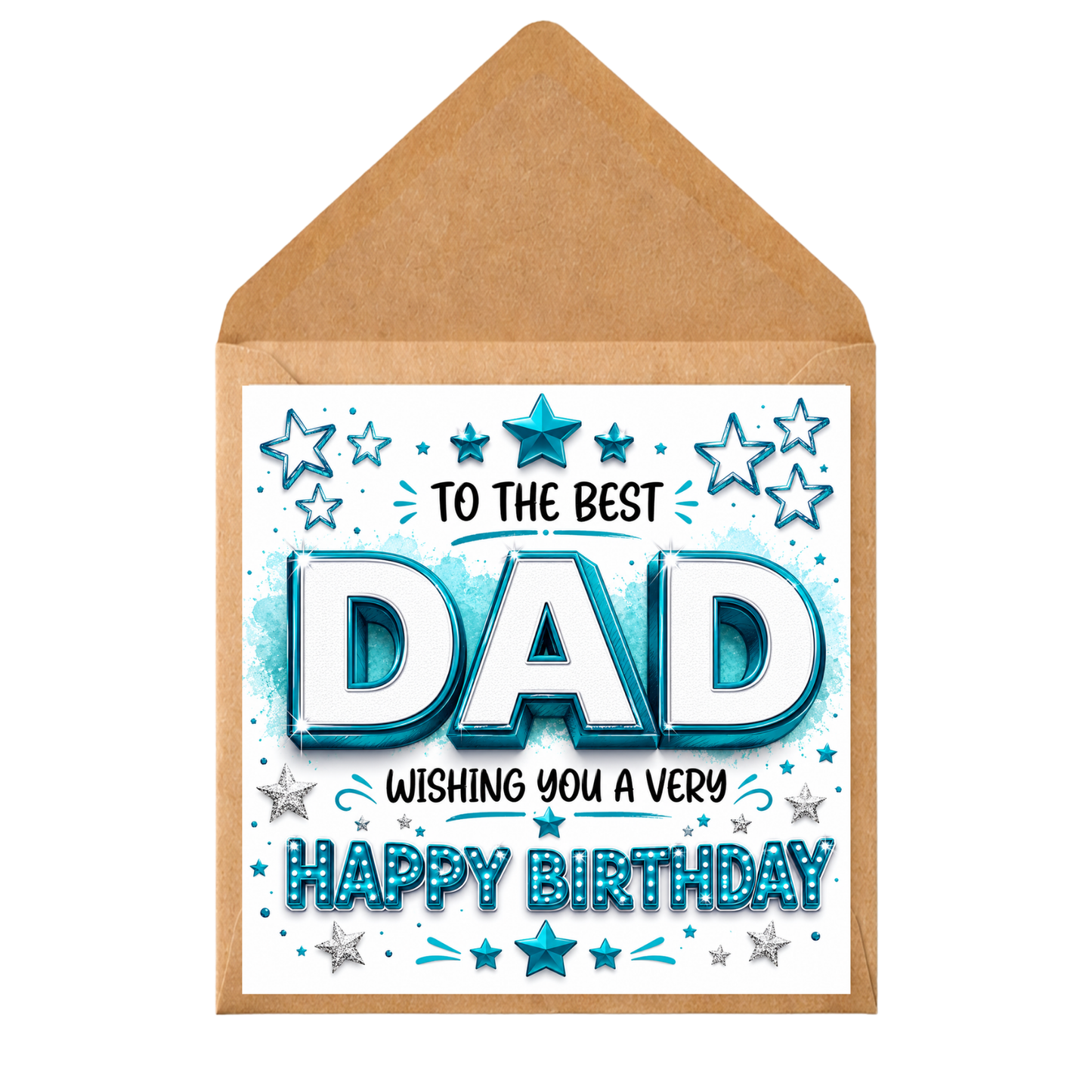 Dad Birthday Card | To The Best Dad Birthday Card | Blue Star Birthday Card for Dad | Dad Birthday Greeting Card | Dad Birthday Gift