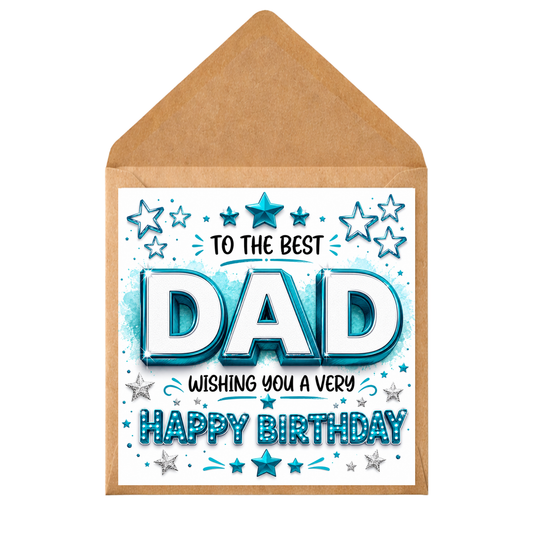 Dad Birthday Card | To The Best Dad Birthday Card | Blue Star Birthday Card for Dad | Dad Birthday Greeting Card | Dad Birthday Gift