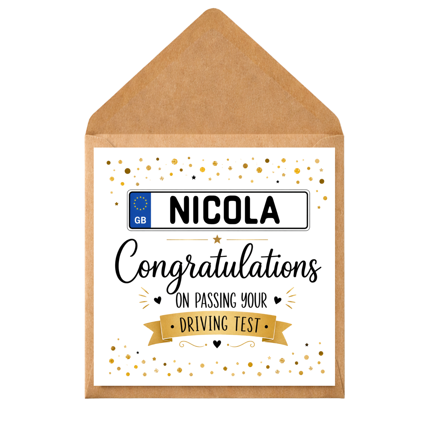 Personalised Driving Test Pass Card, Congratulations Driving Test Card, New Driver Gift, First Car Celebration, Personalised Name Number Plate Card