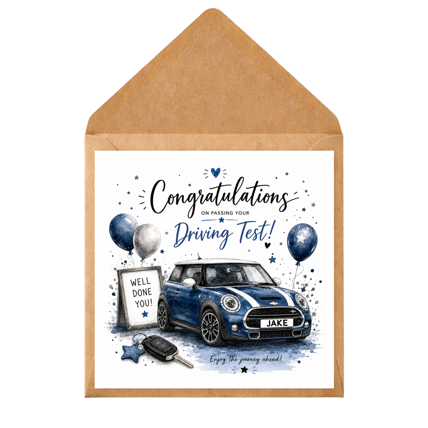 Personalised Driving Test Pass Card | New Driver Congratulations Card | First Car Gift Card | Passed Driving Test Gift | Custom Name Card