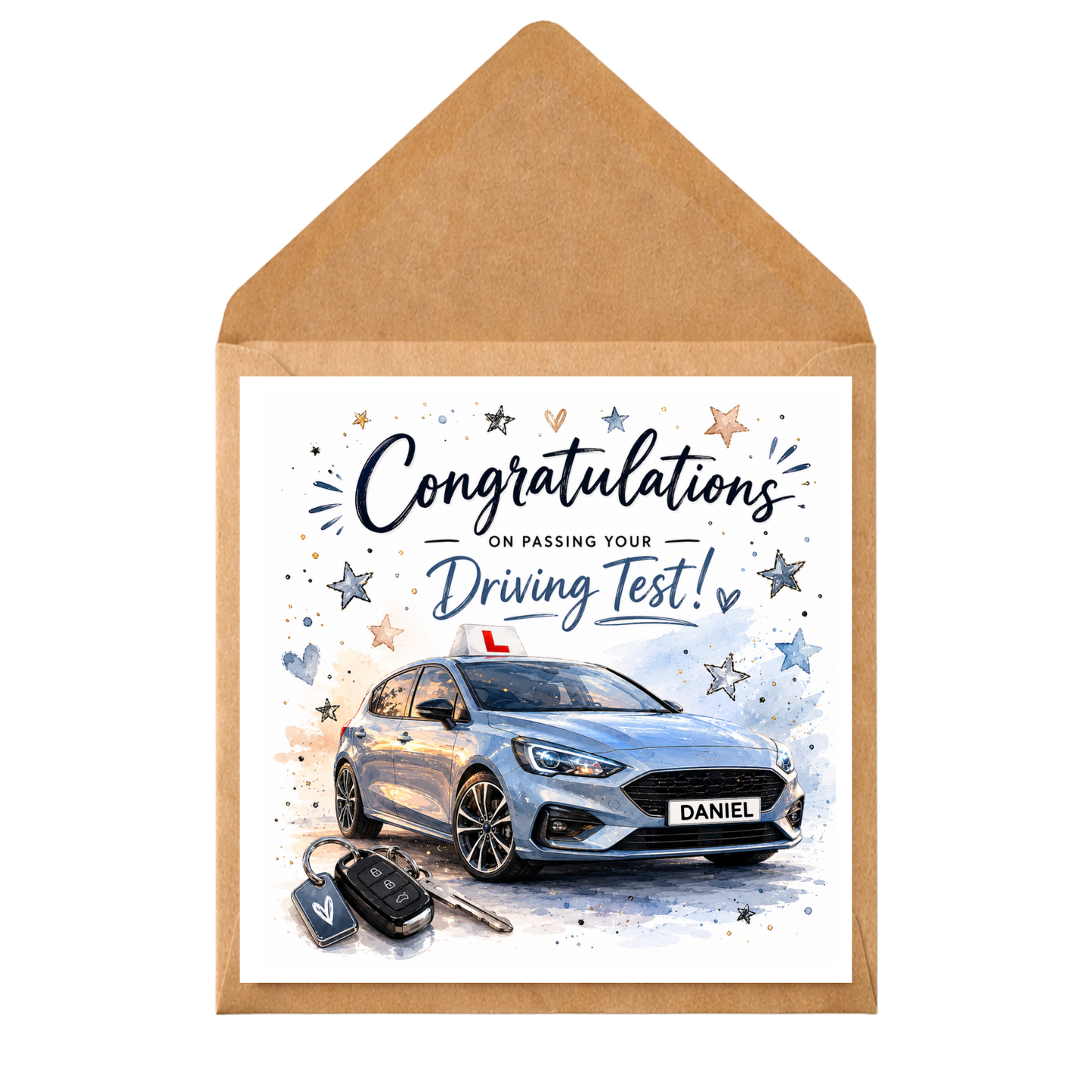 Personalised Passing Driving Test Card for Him | New Driver Congratulations Card | Learner Driver Gift | First Car Card | Son Grandson Brother