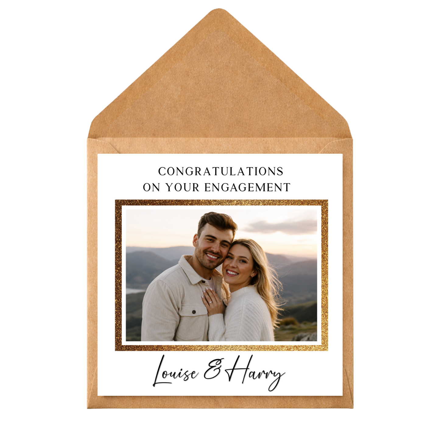 Personalised Photo Engagement Card | Custom Engagement Card with Your Photo | Congratulations on Your Engagement | Fiancé Fiancée Card