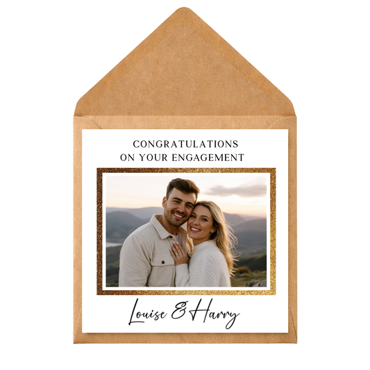 Personalised Photo Engagement Card | Custom Engagement Card with Your Photo | Congratulations on Your Engagement | Fiancé Fiancée Card