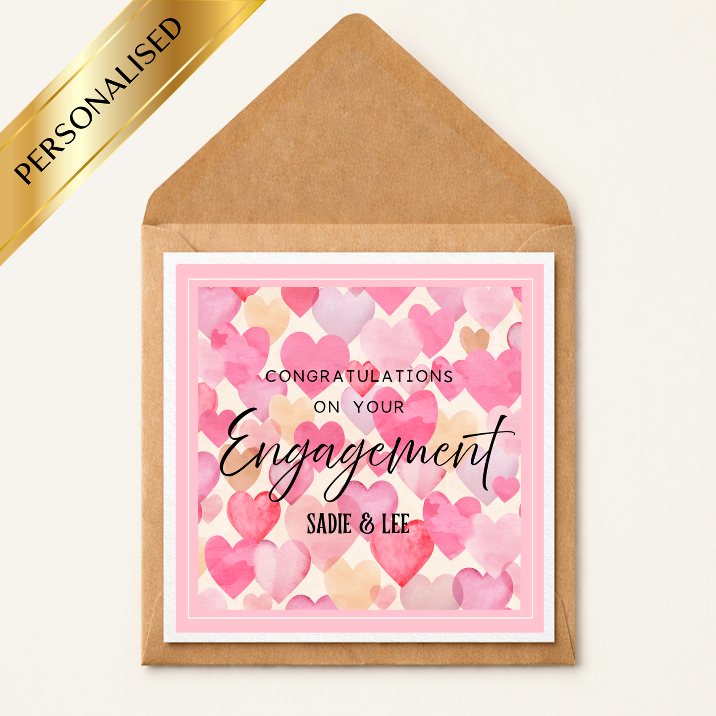 Personalised Engagement Card, Congratulations on Your Engagement Card, Custom Engagement Card with Names, Newly Engaged Couple Card, Engagement Congratulations
