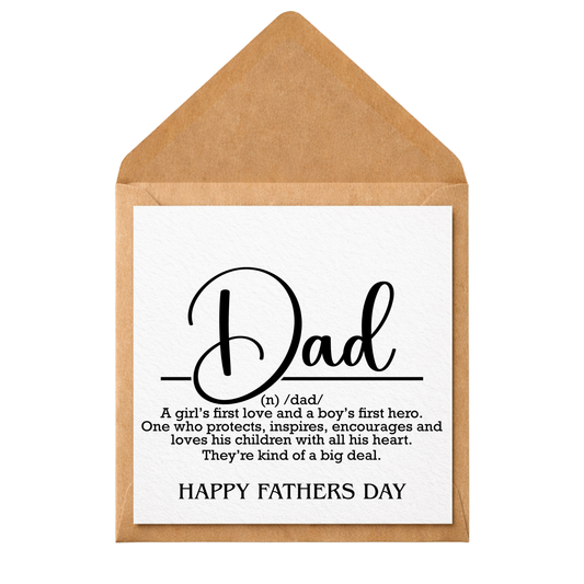 Personalised Fathers Day Card for Dad | Happy Fathers Day Card | Dad Definition Card | Daddy Card from Son Daughter