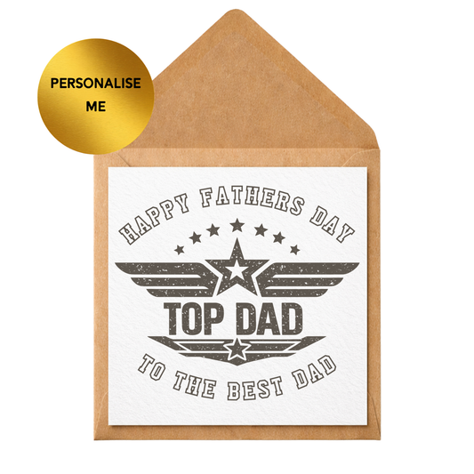 Personalised Father’s Day Card | Top Dad Card | Custom Dad Card | Funny Fathers Day Card | Dad Birthday Card | Unique Card for Dad