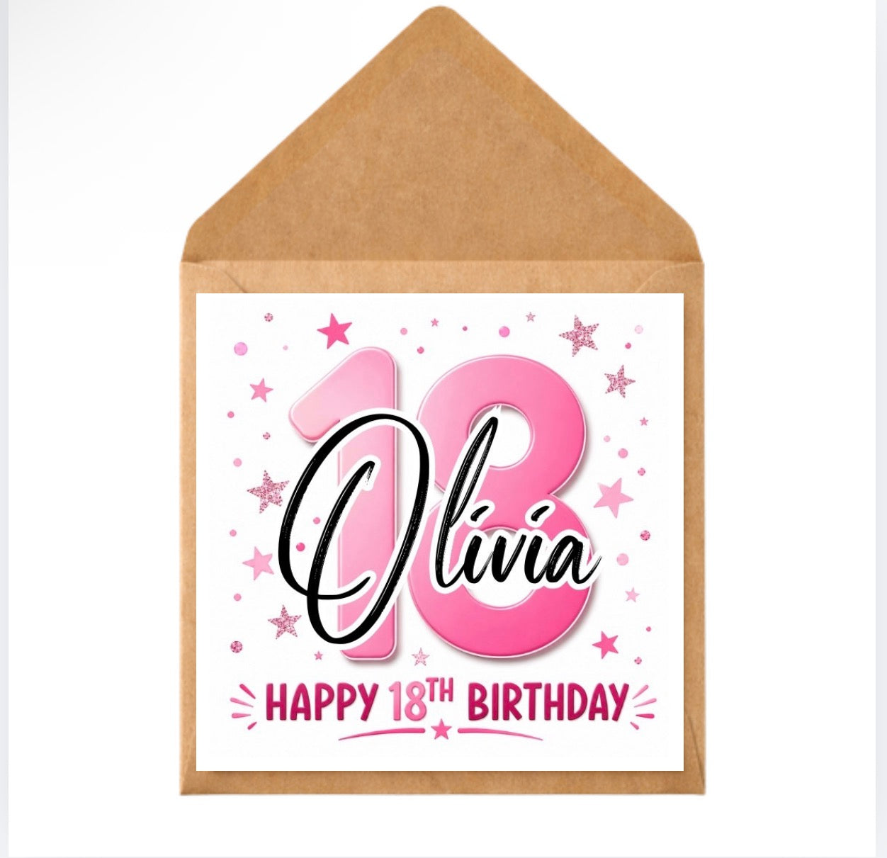 Personalised 18th Birthday Card for Her | Custom Name 18th Birthday Card | Daughter Sister Friend Granddaughter Card