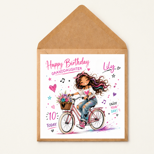 Personalised Daughter Birthday Card, Girls Birthday Card, Teen Girl Birthday Card, Custom Name Age Card, 10th 11th 12th 13th Birthday