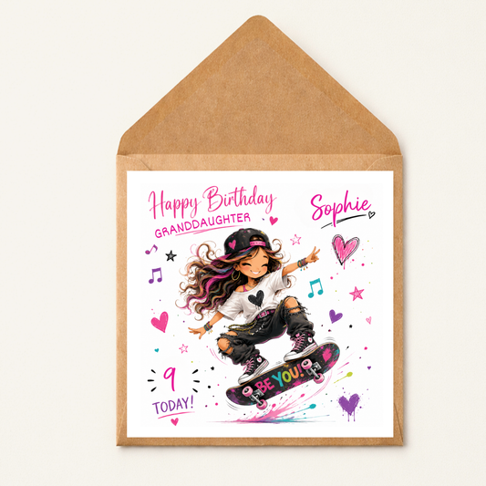Personalised Daughter Birthday Card, Girls Birthday Card, Teen Girl Birthday Card, Custom Name Age Card, 10th 11th 12th 13th Birthday