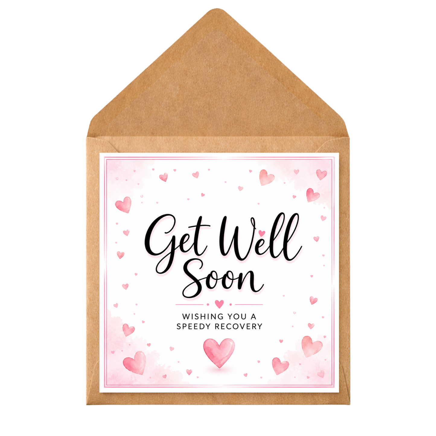 Personalised Get Well Soon Card, Speedy Recovery Card, Thinking of You Card, Custom Message Recovery Card, Cute Heart Get Well Card