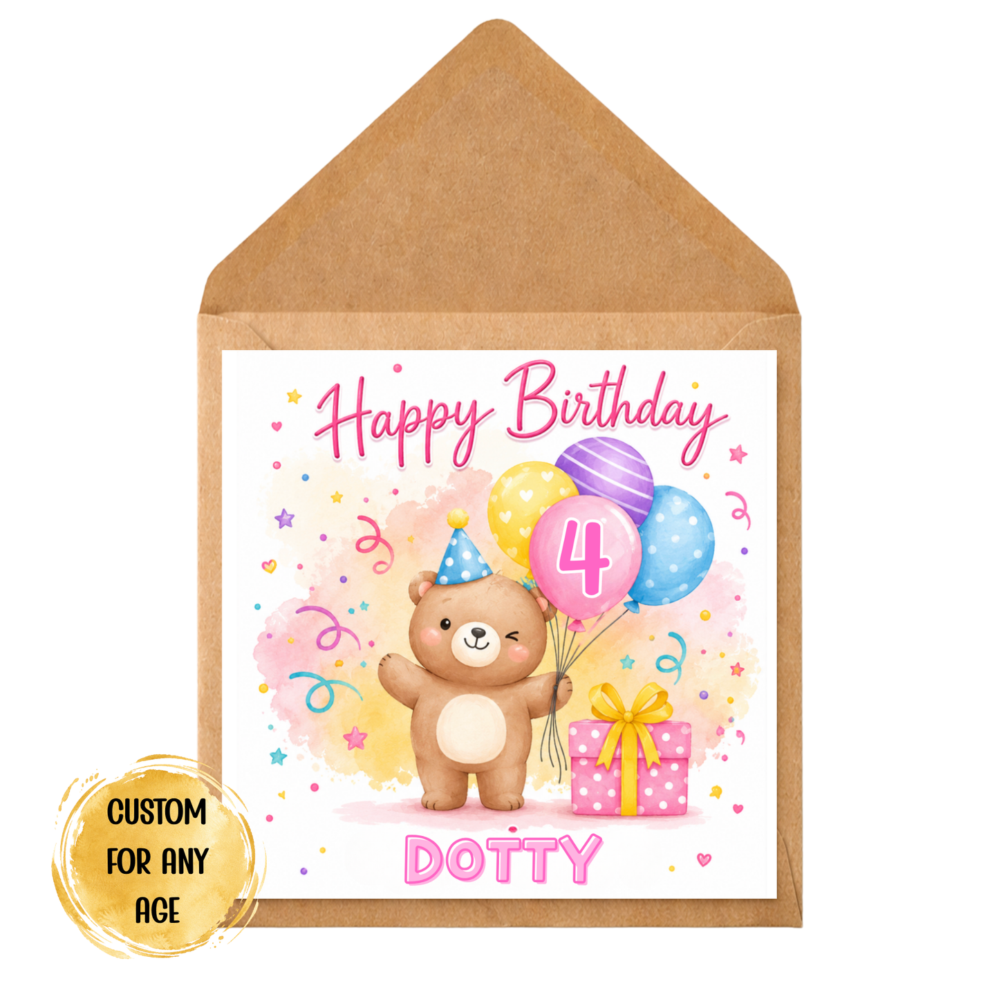 Personalised Girls Birthday Card
