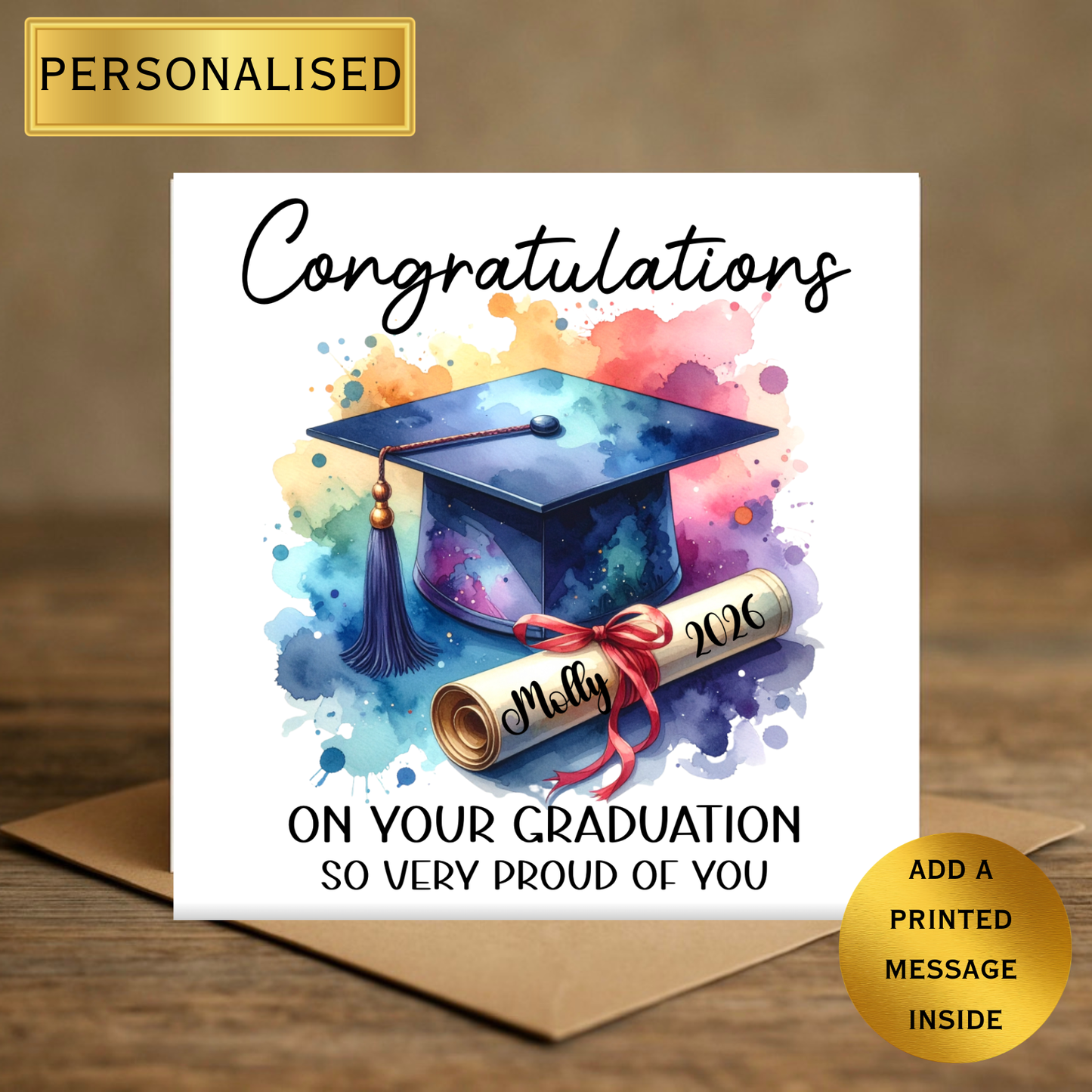 Personalised Graduation Card | Congratulations Graduate Card | Class of 2026 | Custom Name Graduation Card | Proud of You Card