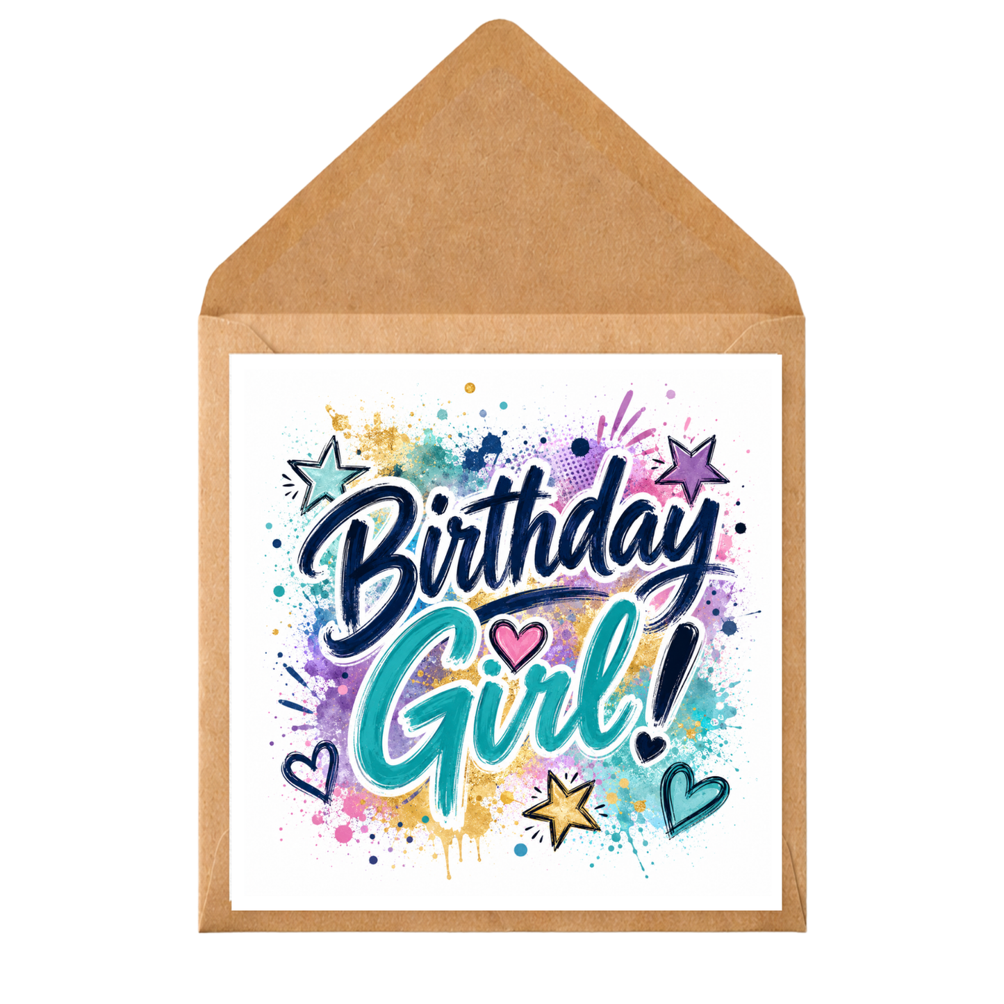 Birthday Girl Card | Colourful Graffiti Birthday Card for Her | Modern Birthday Card | Teen Girl Birthday Card | Cute Birthday Card