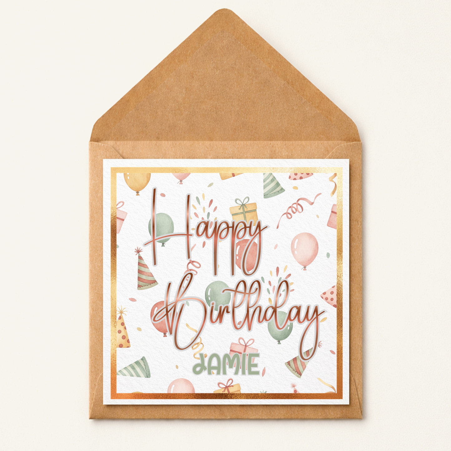 Personalised Happy Birthday Card With Name | Custom Birthday Card | Cute Party Birthday Card | Any Name Birthday Card | Birthday Card For Friend, Child
