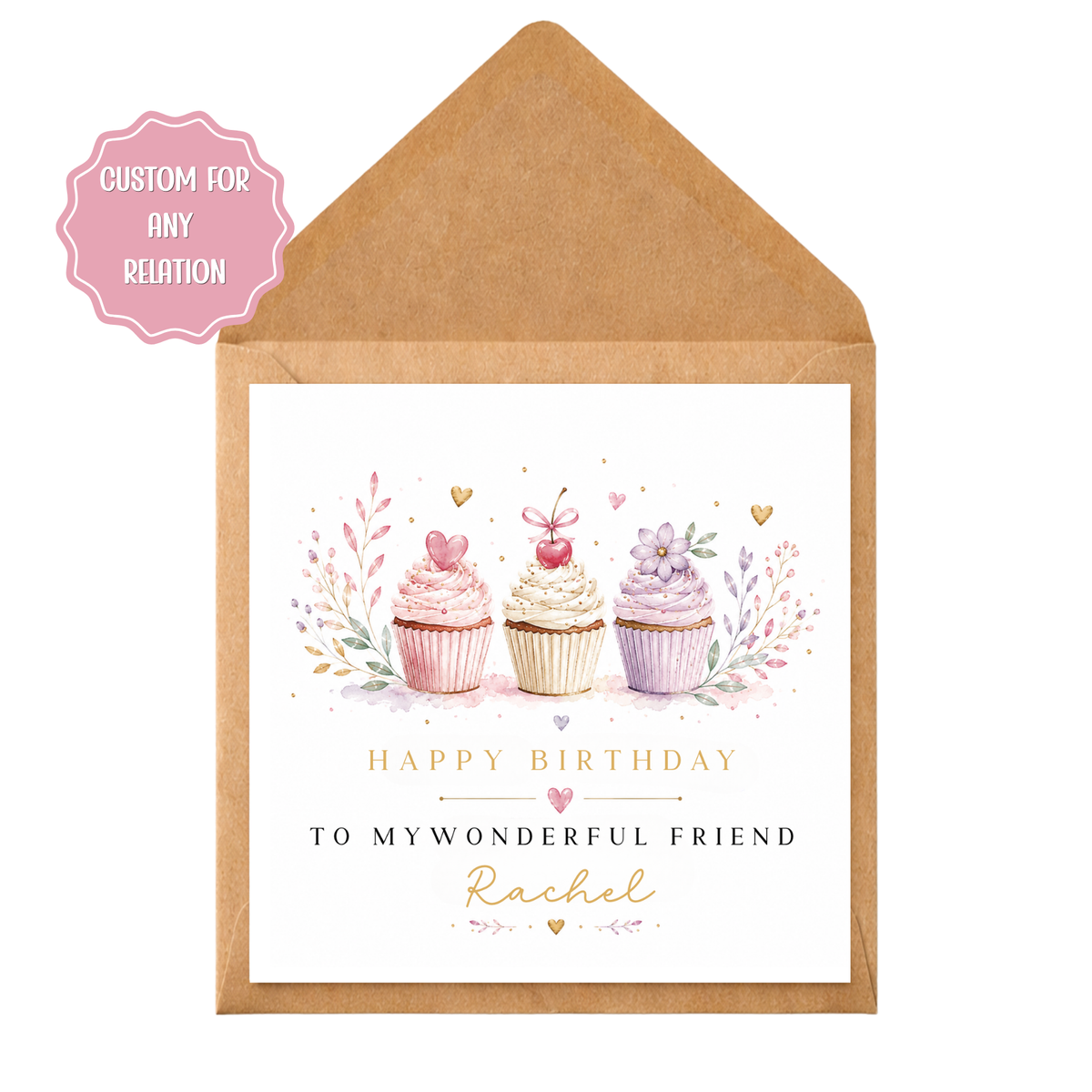 Personalised Birthday Card for Her, Any Relation Birthday Card, Custom Name Card, Niece Daughter Sister Mum Auntie Granddaughter