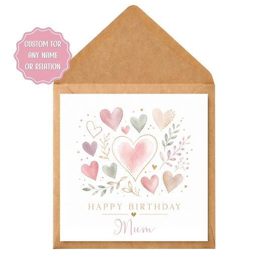 Personalised Birthday Card for Her | Custom Name Birthday Card | Mum Birthday Card | Sister Friend Wife Daughter Nan Granddaughter Card