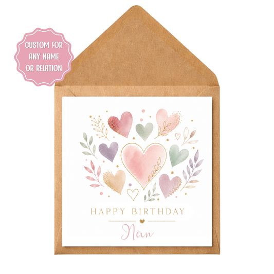 Personalised Birthday Card for Her | Custom Name Birthday Card | Mum Birthday Card | Sister Friend Wife Daughter Nan Granddaughter Card